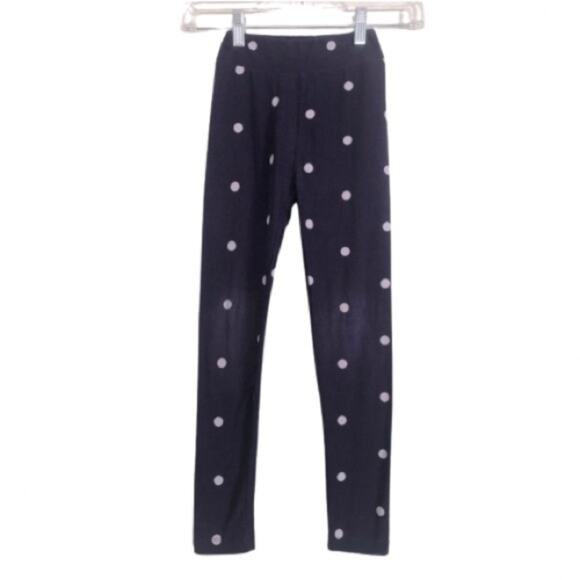 ❤️5/$25 SALE LuLaRoe Kid's Purple Polka Dot Stretch Soft Leggings Pants - Picture 1 of 8